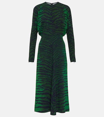 Vestido midi de cady estampado | Victoria Beckham