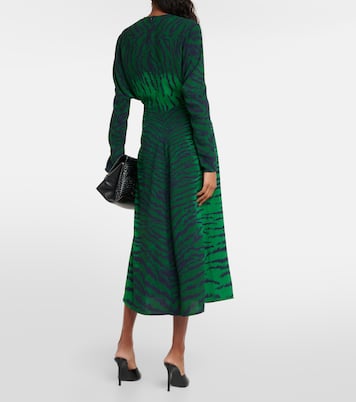 Vestido midi de cady estampado | Victoria Beckham