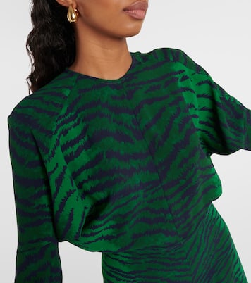 Vestido midi de cady estampado | Victoria Beckham