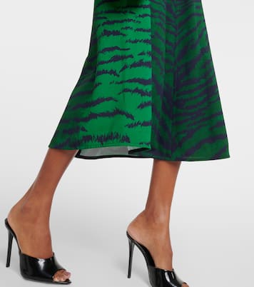 Vestido midi de cady estampado | Victoria Beckham