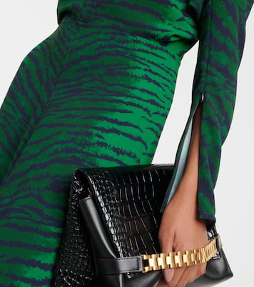 Vestido midi de cady estampado | Victoria Beckham