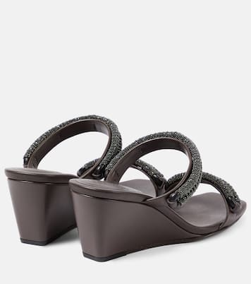 Mules compensées en cuir | Brunello Cucinelli