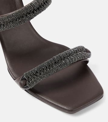 Mules compensées en cuir | Brunello Cucinelli