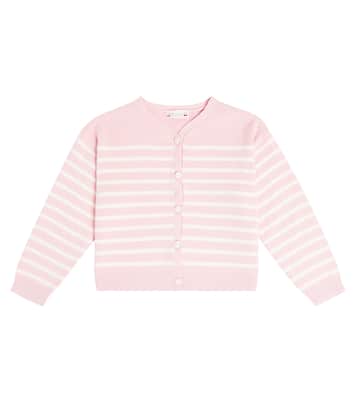 Cardigan Demy rayé en coton et laine | Bonpoint