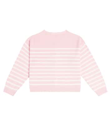 Cardigan Demy rayé en coton et laine | Bonpoint