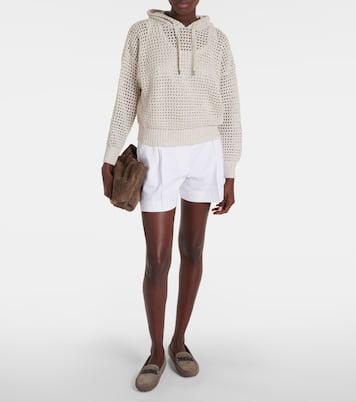 Sudadera calada de mezcla de algodón | Brunello Cucinelli