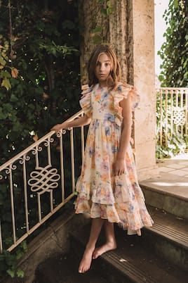 Bedrucktes Kleid aus Leinen | Petite Amalie  