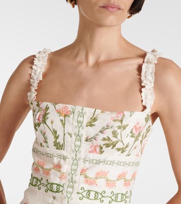Bedrucktes Midikleid Nispero aus Leinen | Agua by Agua Bendita