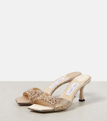 Skye 70 crystal-embellished satin mules | Jimmy Choo