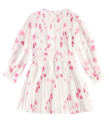 Abito in chiffon a pieghe con stampa | Self-Portrait Kids