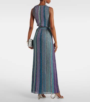 Verzierter Maxirock aus Häkelstrick | Missoni
