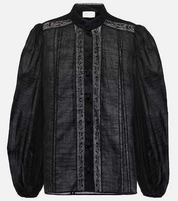 Camisa Halliday de algodón con encaje | Zimmermann