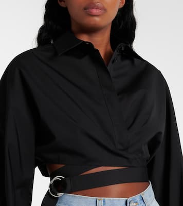 Camicia cropped in popeline di cotone | Alaïa