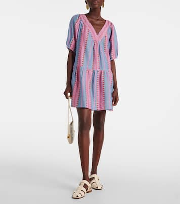 Zoelle embroidered cotton minidress | Velvet