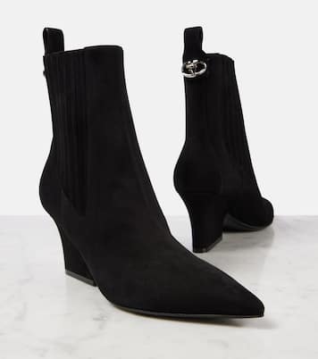 Stivaletti VLogo Lockette in suede | Valentino Garavani