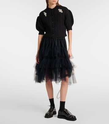 Cardigan in misto lana a trecce | Simone Rocha