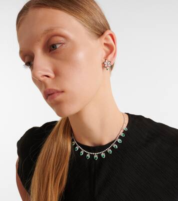 18kt white gold choker with emeralds and diamonds | Kamyen