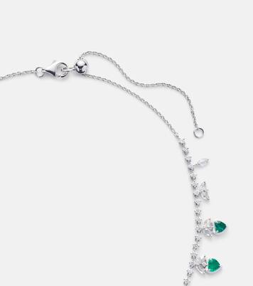 18kt white gold choker with emeralds and diamonds | Kamyen
