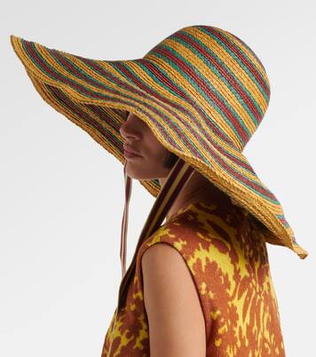 Cappello Tamsin in rafia a righe | Alémais