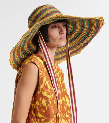 Cappello Tamsin in rafia a righe | Alémais