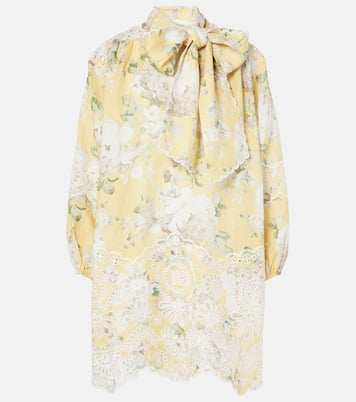 Abito corto Acacia in lino con stampa | Zimmermann