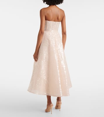 Abito midi in tulle con pailettes  | Monique Lhuillier