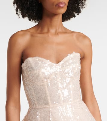 Abito midi in tulle con pailettes  | Monique Lhuillier