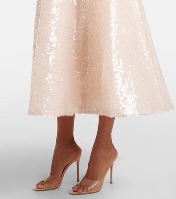 Abito midi in tulle con pailettes  | Monique Lhuillier