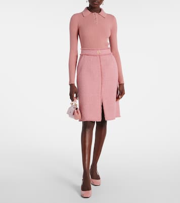 Falda midi de mezcla de lana con DG | Dolce&Gabbana