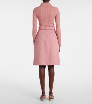 Falda midi de mezcla de lana con DG | Dolce&Gabbana
