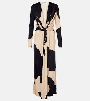 Vestido largo anudado estampado | Johanna Ortiz