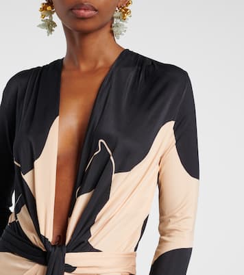 Vestido largo anudado estampado | Johanna Ortiz