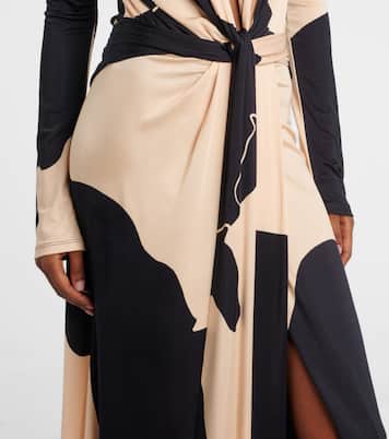 Vestido largo anudado estampado | Johanna Ortiz