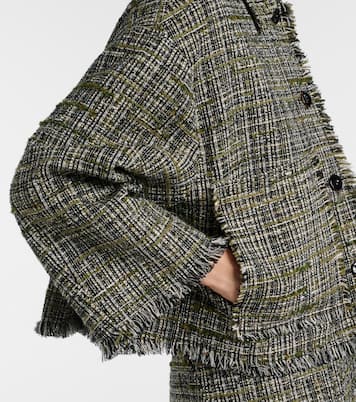 Floral-appliqué tweed jacket | Erdem