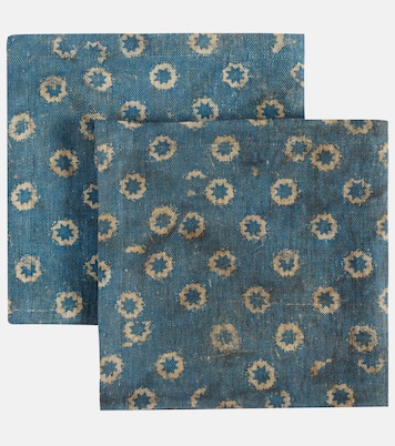 Set of 2 Pionio printed linen napkins | The House of Lyria
