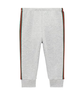 Baby Web Stripe cotton fleece sweatpants | Gucci Kids