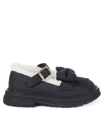 Ballerine Mary Jane con shearling sintetico | Monnalisa