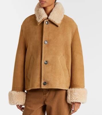 Shearling-trimmed suede jacket | Ami Paris