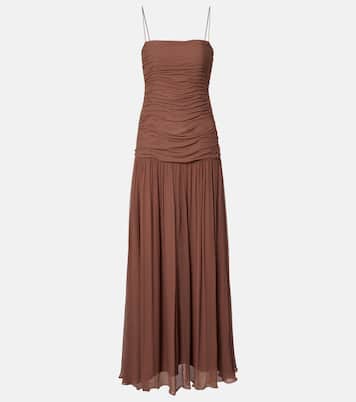Dalton gathered ruched maxi dress | Staud