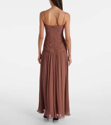 Dalton gathered ruched maxi dress | Staud