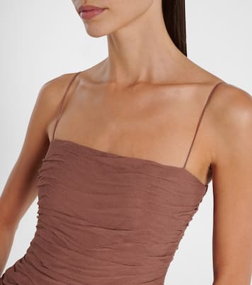 Dalton gathered ruched maxi dress | Staud