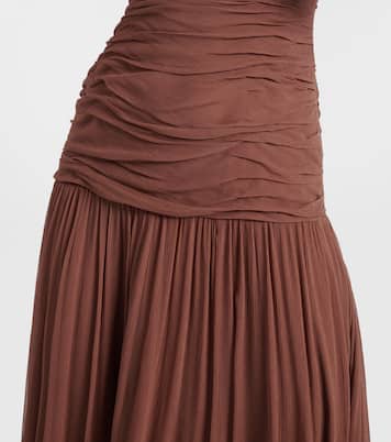 Dalton gathered ruched maxi dress | Staud