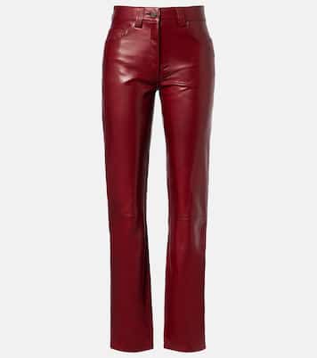 Callum mid-rise leather straight pants | Khaite