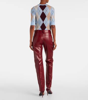 Callum mid-rise leather straight pants | Khaite