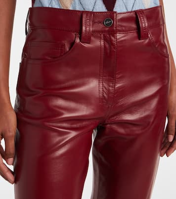 Callum mid-rise leather straight pants | Khaite