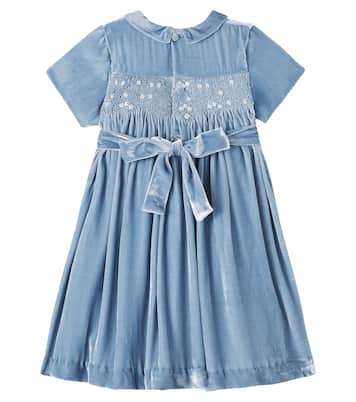 Marcita smocked velvet dress | La Coqueta