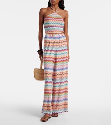 Zig Zag 홀터넥 라메 크롭 탑 | Missoni