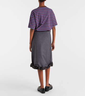 Midirock aus Wolle mit Satin | Prada