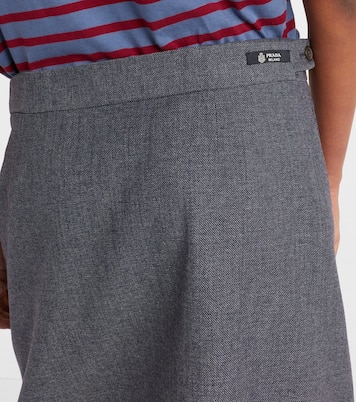 Midirock aus Wolle mit Satin | Prada