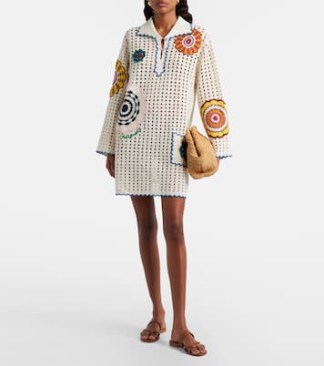 Elma crochet embroidered cotton kaftan | Alémais